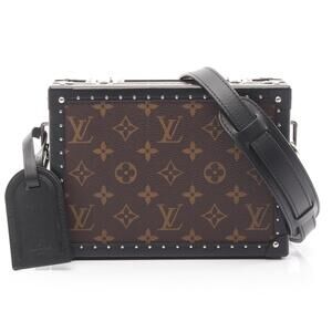 Louis Vuitton Clutch Shoulder Bag Leather Monogram Macassar Brown Black